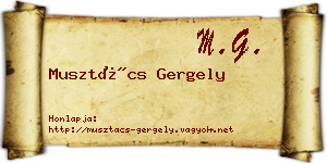 Musztács Gergely névjegykártya